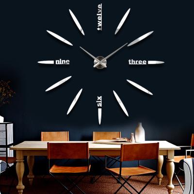 China Antique Style DIY 3D CLOCK Set Home Decoration Reloj De Wood Peeled Large Frameless Wall Clock 3D Wall Clock Stickers DIY For Living Room 10# for sale