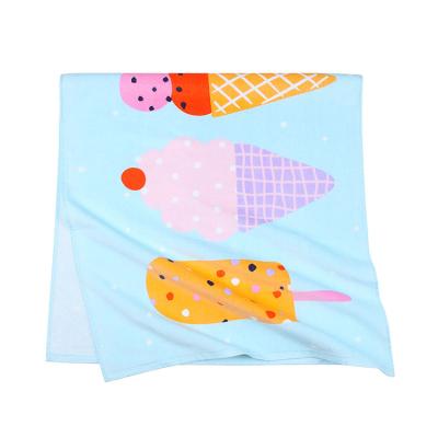 China Wholesale Simple Custom Design Cute 100% Cotton Print Beach Towel For Kids for sale