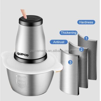 China High Efficiency Portable Universal Food Processor 2l 3l 4l 5l 6l Stainless Steel Bowl Electric Glass Food Chopper Carrot Meat Grinder for sale