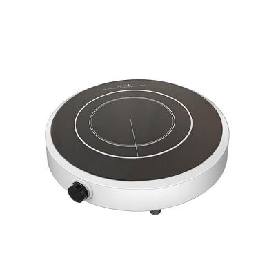 China Simple Household Induction Cooktop Cooking Knob Control Round Shape White Color Induction Cooker for sale