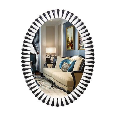 China Mordern MOK OEM ODM Round Oval Hotel Home Bathroom Living Room Novelty Mirror Manufacturer for sale