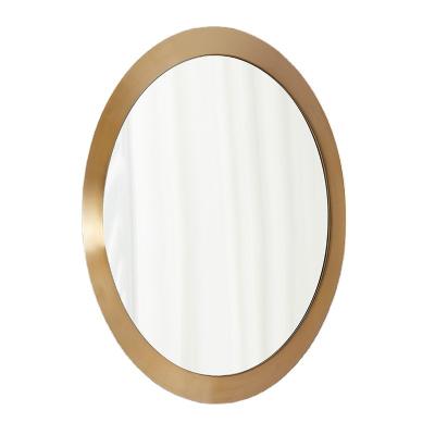 China MOK Round Stainless Steel Framed Modern Gold Bathroom Metal Wall Mounted Mirror for sale