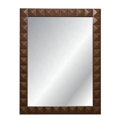 China D Cor Top Selling Home Mirror For Luxury Long Rectangle Bathroom Large Bedroom Mirror Brown Wall Mirror For Hotel for sale