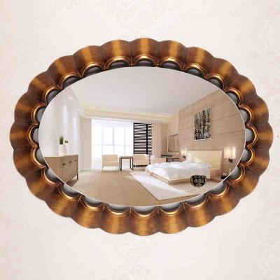 China Europe Home Decor MOK Wall Mounted Polyurethane Framed Wallround Oval Mirror For Bathroom for sale