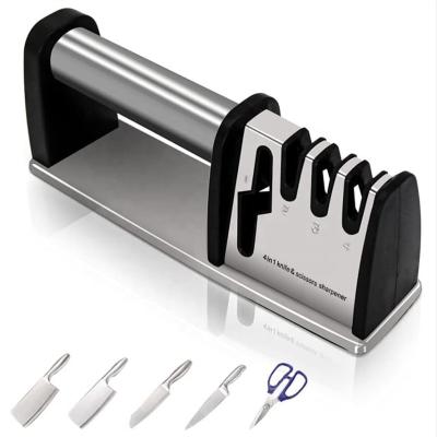 China New Viable Household Fast Portable Sharpener Kitchen Four Stage Knife Sharpener for sale