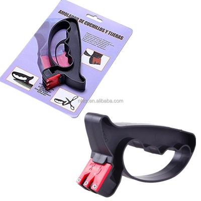 China Viable Perfect Professional 2 In1 Hand Held Scissors Tool Straight Knife Blade Sharpener for sale