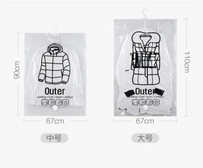 China Lounge Hanging Bag Transparent Air Compression Vest Bottom Vacuum Bag Large Pumping Clothes Ending Storage Bag Multi Size for sale