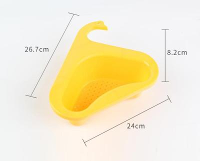 China Kitchen drain basket new household sink shelf swan waste filter viable thickened creative hanging drain basket for sale