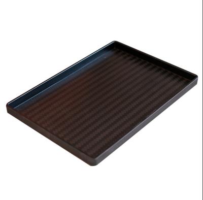 China Disposable White Plastic Rectangular Family Tray Water Cup Tea Tray Kindergarten Baked Food Tray for sale