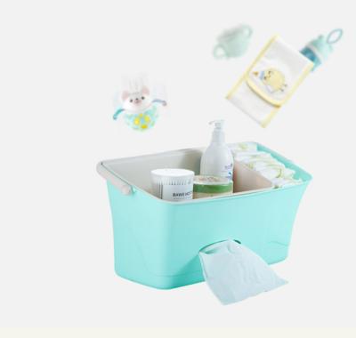 China Viable Storage Basket Bedside Diaper Storage Box Bedside Diaper Storage Box Bath Toy Hanging Basket Can Be Hung for sale