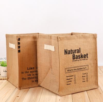 China 2022 Hot Sale Sustainable Eco-Friendly Household Jute Storage Basket Durable Organizer for sale