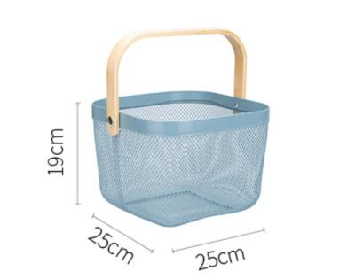 China Sustainable Snack storage basket living room desktop fruit portable basket iron mesh storage basket for sale