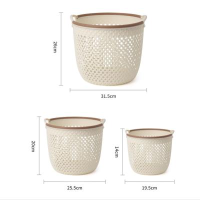 China Household Sustainable Cavity Basket Storage Bathroom Laundry Basket Plastic Dirty Clothes Hamper for sale