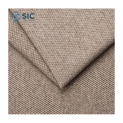 China SIC Sofa Cloth Linen Look Fabric 100% Fire Retardant Breathable Polyester Fabric Upholstery Simple Modern For Sofa for sale