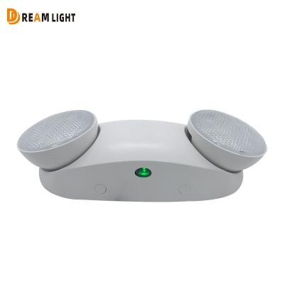 China Double Heads Emergency Light LED Emergency Light Two Spots LED Plastic Emergency Light Adjustable Ni-CAD Small Battery for sale