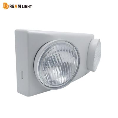 China 85-265V Double Heads Fire Emergency Building Safety Emergency Lighting ABS Light Plastic Auto Twin Spots Emergency Led Lamps for sale