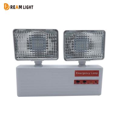 China Automatic Fire Emergency Light 85-265V Fire Fighting Emergency Lights 300lm 8W Brightness Twin Heads Led Emergency Light for sale