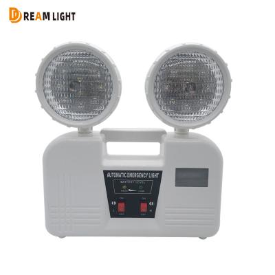 China Fire Emergency Light South America Double Heads Charging Emergencia Lamp For Hotel 220V LED Rechargeable Emergency Light for sale