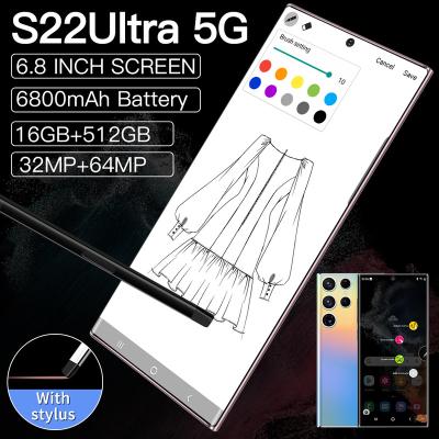 China Original Mobile Phone S22 Ultra Global Dual SIM Card Version Phones Wholesale Smartphones 16GB+512GB Open Dual SIM Cellphone for sale