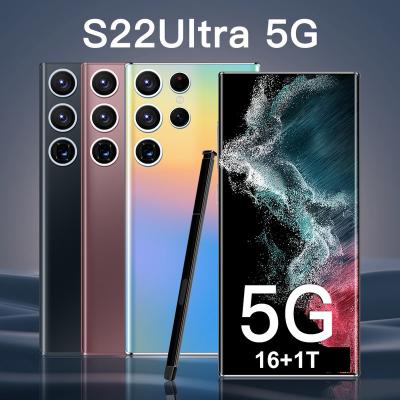 China Dual SIM Card Brand New S22 Ultra 7.3 Inch Smartphones 4G/5G Network Cell Phone 16G+1TB 8000mAh 48+100MP Dual Sim Android Unlocked Mobile Phone for sale