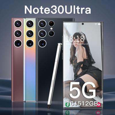 China Galaxy Note 30 Ultra 16+512GB Full Screen Dual Inch Android Smartphone 6.8 SIM Card Hot Sale Phones Built-in Stylus Unlocked Mobil Cell Phone for sale