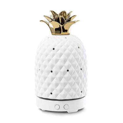 China Household Pineapple Essential Oil Diffuser - 100ml Ceramic Home Diffuser, Aromatherapy Decor Cover Aroma White for sale