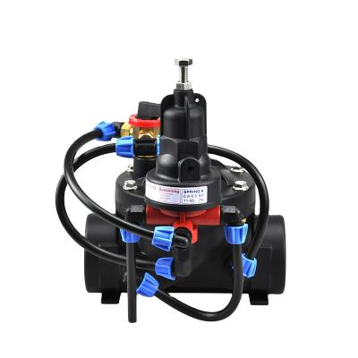 China Y Pipe Irrigation System Type Plastic Hydraulic Control Valve With Solenoid Plus 12VDC Latching Three Way Normal Closed for sale