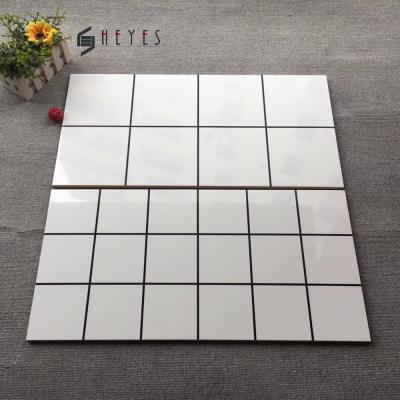 China Glazed Metallic Tiles White Checkered Pattern Glazed Porcelain Wall Tiles For Kitchen And Bathroom for sale