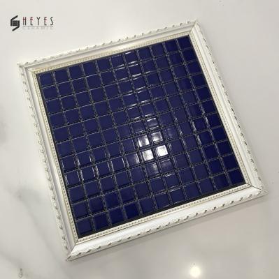 China Glazed Blue Metallic Tiles Porcelain Supplier Mosaic Swimming Pool Tiles Bathroom for sale