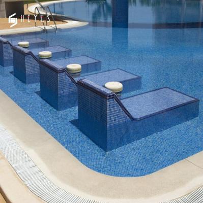 China Glazed Blue Metallic Tiles Mosaic Wall Tiles Swimming Pool Porcelain Floor For Bathroom for sale