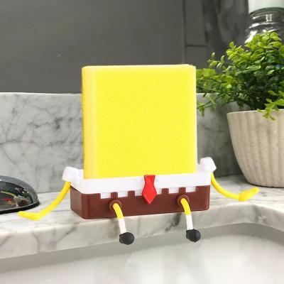 China Cute Viable Organizer Storage Utensils Cartoon Sponge Holder Kitchen Household Drain Rack Home Accessories New for sale