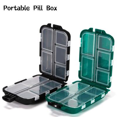 China Viable 10 Grid Weekly Pill Box Foldable Organizer Tools 7 Day Travel Medicine Holder Pill Box Tablet Storage Case Container Dispenser for sale