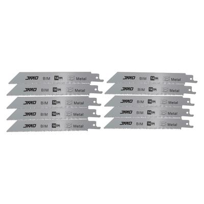 China Thick sheet metals (3-8 mm) S922BF 14T bi metal metal cutting reciprocating saw blade with 10 plastic tubes packing for sale