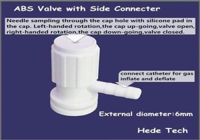 China ABS  valve with side connector  Gas Sampling Bag for sale