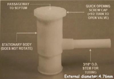 China Polypropylene Screw Cap Combo Valve with Replaceable septum port syringe sampling   gas sampling bag   air sample bags for sale