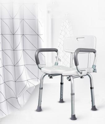 China Detachable Armrest and Backrest Lightweight Aluminum Adjustable Shower Chair with Detachable Armrest and Backrest for sale