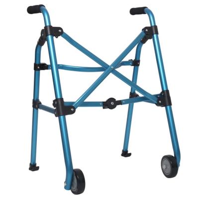 China Small Unique Lightweight Aluminum Walker For Elderly With Two Wheels And Ski-glider Tips FST815 for sale