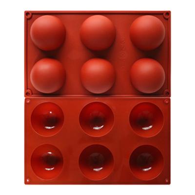 China 2021 Baker 2021 Funny Silicone Chocolate Candy Mold moldes de silicona Para Polycarbonate 3d 6 Holes Ball For Chocolate for sale