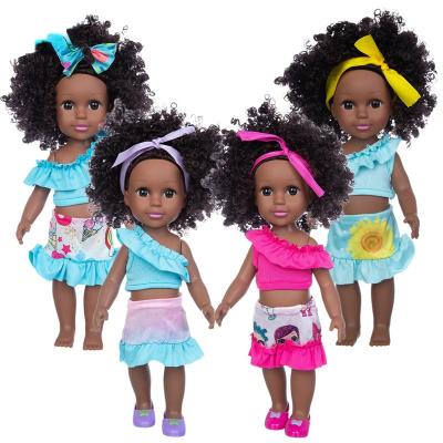 China Reborn Baby Toy Hot Sale Realistic Lifelike African American Children Kids Black Newborn Soft Mini Girl Toy Set Silicone - Doll for sale