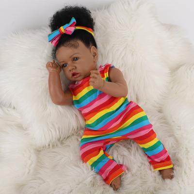 China Toy Hot Selling Fashion Girl Soft Toy Silicone Black African Dolls for sale