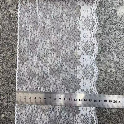 China Viable Wholesale Nylon French Elastic Jacquard Spandex ZSY Ivory Lace Trim Ivory Trim For Clothing for sale