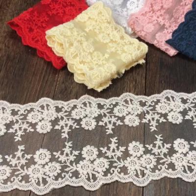 China ZSY Viable Colorful Hot Selling Lace Ribbon Embroidered Mesh Edge Trimming DIY Craft Bridal Sewing Width 11cm for sale