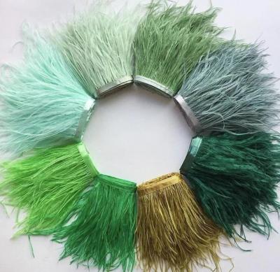 China Decorations Factory Price High Quality Ostrich Feather Real Trim 10-15cm For Skirt/Dress/Costume Ribbon Feather Trimming DIY Party Craft for sale