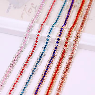 China ZSY Flatback Fashion Fancy Rhinestone Cup Chain Sew On Crystal Rhinestone Trimming Cup Chain For Decorations for sale