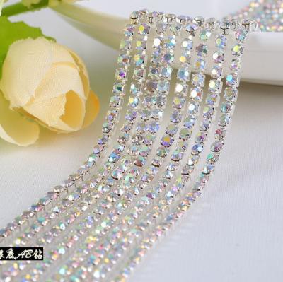 China Bags Square ZSY Rhinestone Cupchain Wholesale Brass Cupchain Trimming Rhinestones For Clothes for sale