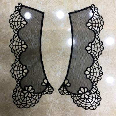 China Fashion Neckline Lace Collar Embroidery Water Soluble Applique For Dress Shirt Fake Collar For Garment for sale