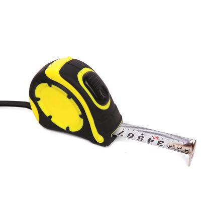 China New ABS with yellow rubber coating color tape measure and steel hardware tape measure feet for sale