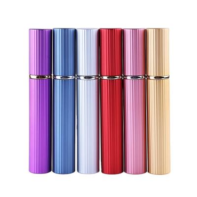 China Wholesale Portable Refillable Empty Perfume Bottle Vertical Stripe Perfume Spray Bottle for sale