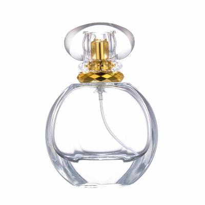 China Qiality Nbyaic B008-50 50ml High Oval Shape Glass Perfume Bottle Elegant Perfume Spray Bottle With Clear Lid for sale