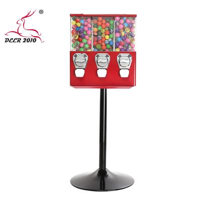 China Candy Vending Machine Large Capacity Mini Gashapon Toy Capsule Vending Mechanical Triple Machine for sale